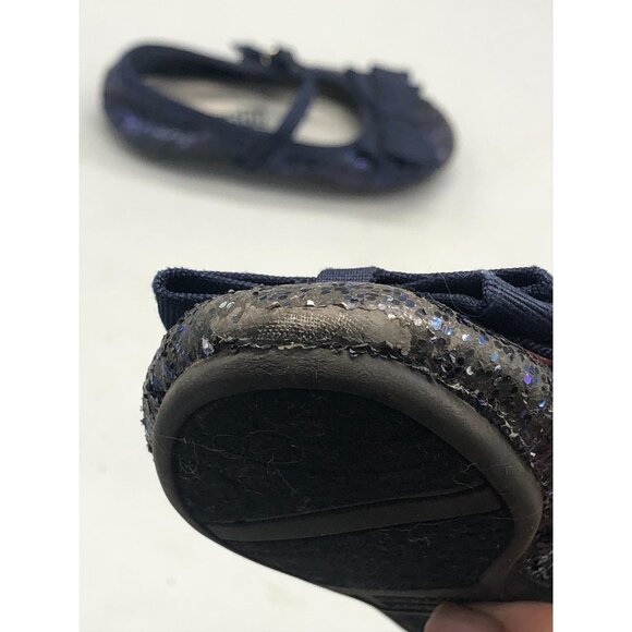 Smart fit dress flat shoes bow sparkle blue toddler size 5 hook & loop READ - Picture 6 of 7